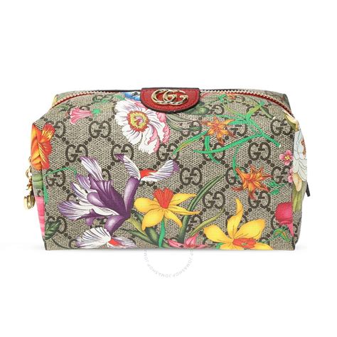 gucci floral cosmetic pouch|gucci ophidia denim bag.